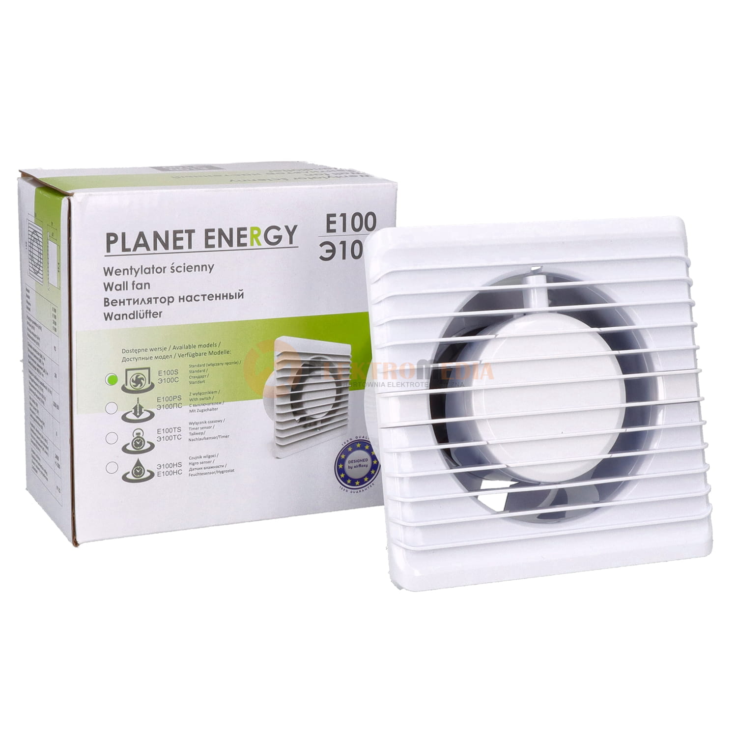 Wentylator Ścienny 100mm 8W Planet Ener